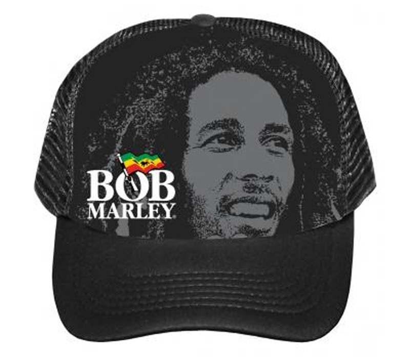 Bob marley portrait logo trucker hat