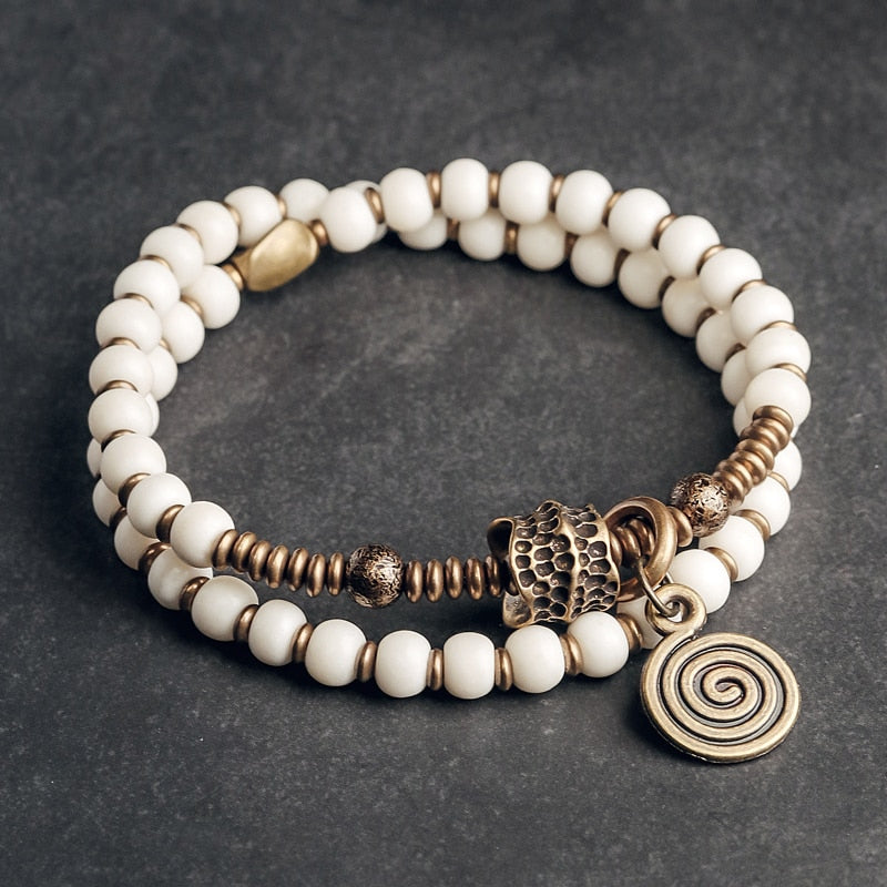 Tibetan Handcrafted Yak Bone Bead Bracelet