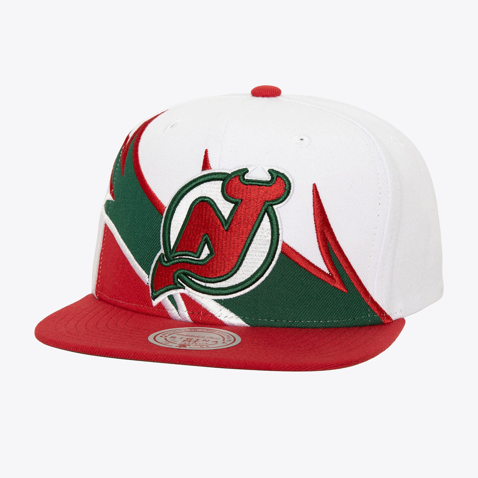 MENS MITCHELL & NESS NHL WAVERUNNER SNAPBACK VNTG DEVILS - WHITE