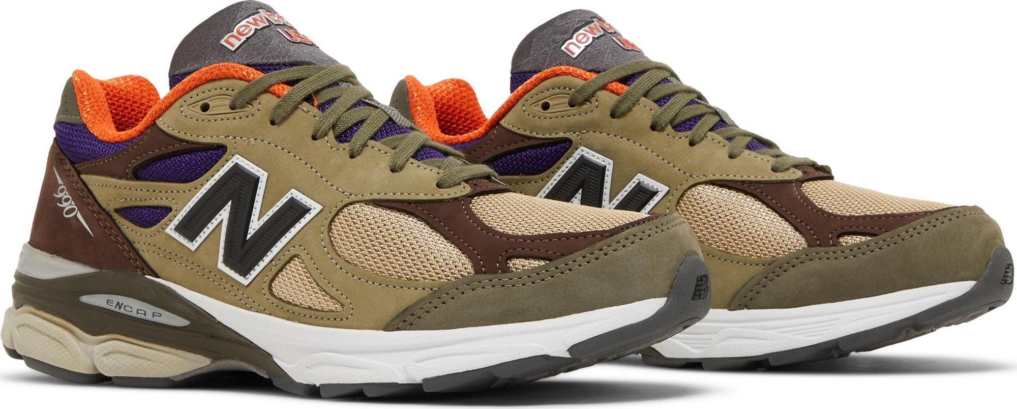 M990BT3] Mens New Balance 990V3 'MIUSA TEDDY SANTIS KHAKI ORANGE