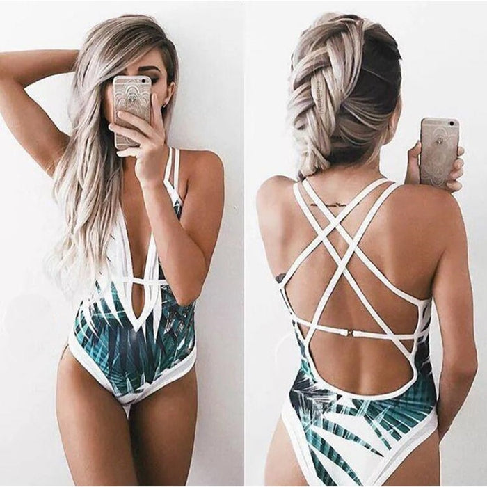 palm frond bathing suit