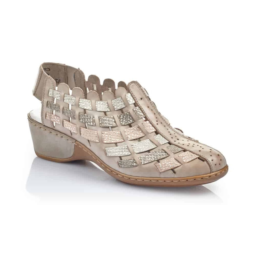 Rieker 47156-43 Grey Combination Comfort Slip On Shoes Bayside Shoe Warehouse