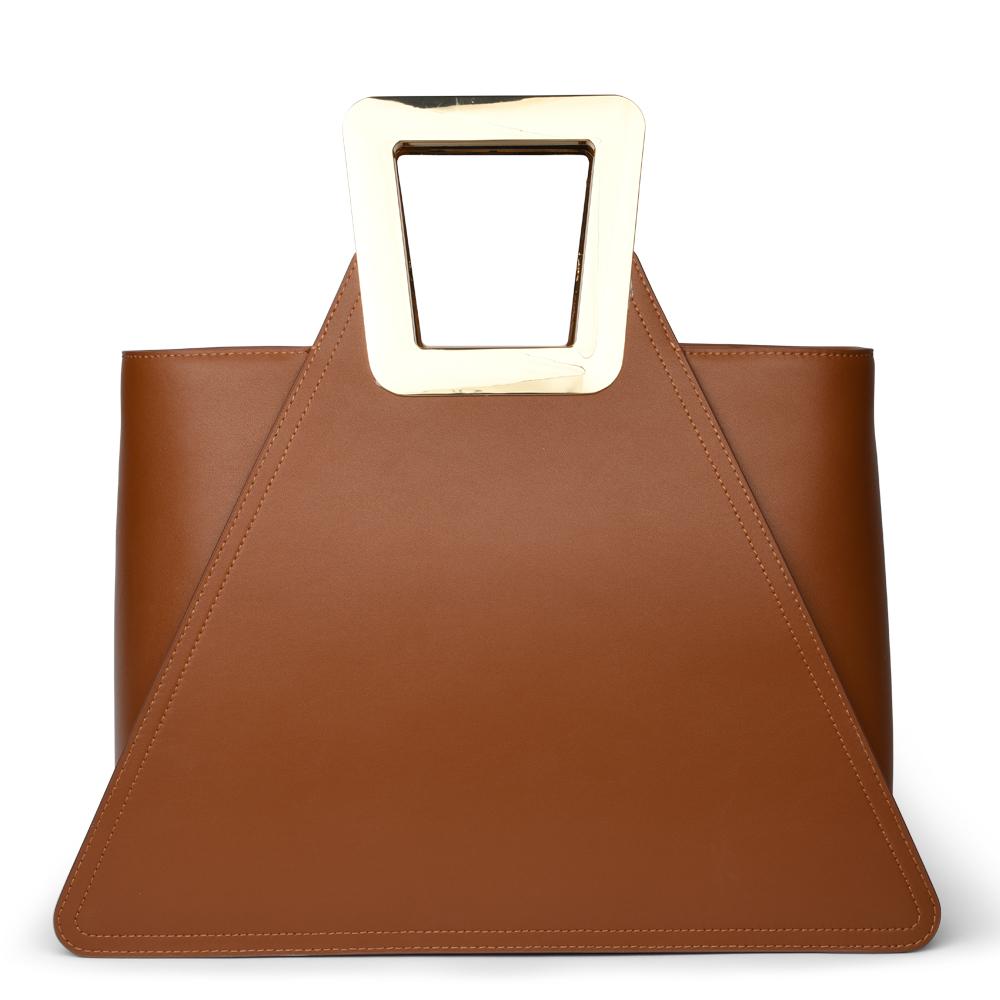 Kat Maconie Fuji tan large leather toe bag 