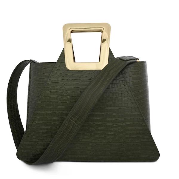 Kat Maconie Fuji large crocodile green leather tote bag 