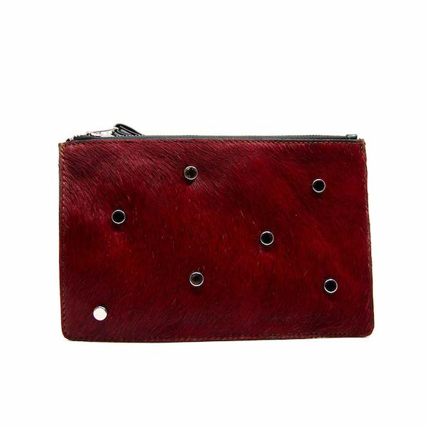 The Hides red cowhide clutch 