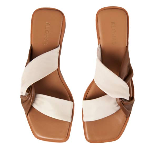 ALOHAS Nomad Women s Camel Brown Leather Flat Slide at The