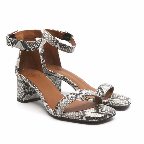 Billi Bi 8720 White | heel leather snakeprint sandal