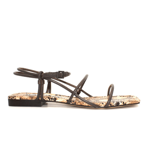 Lola Cruz - Kito - Women's Black Minimal Flat Leather Sandal at