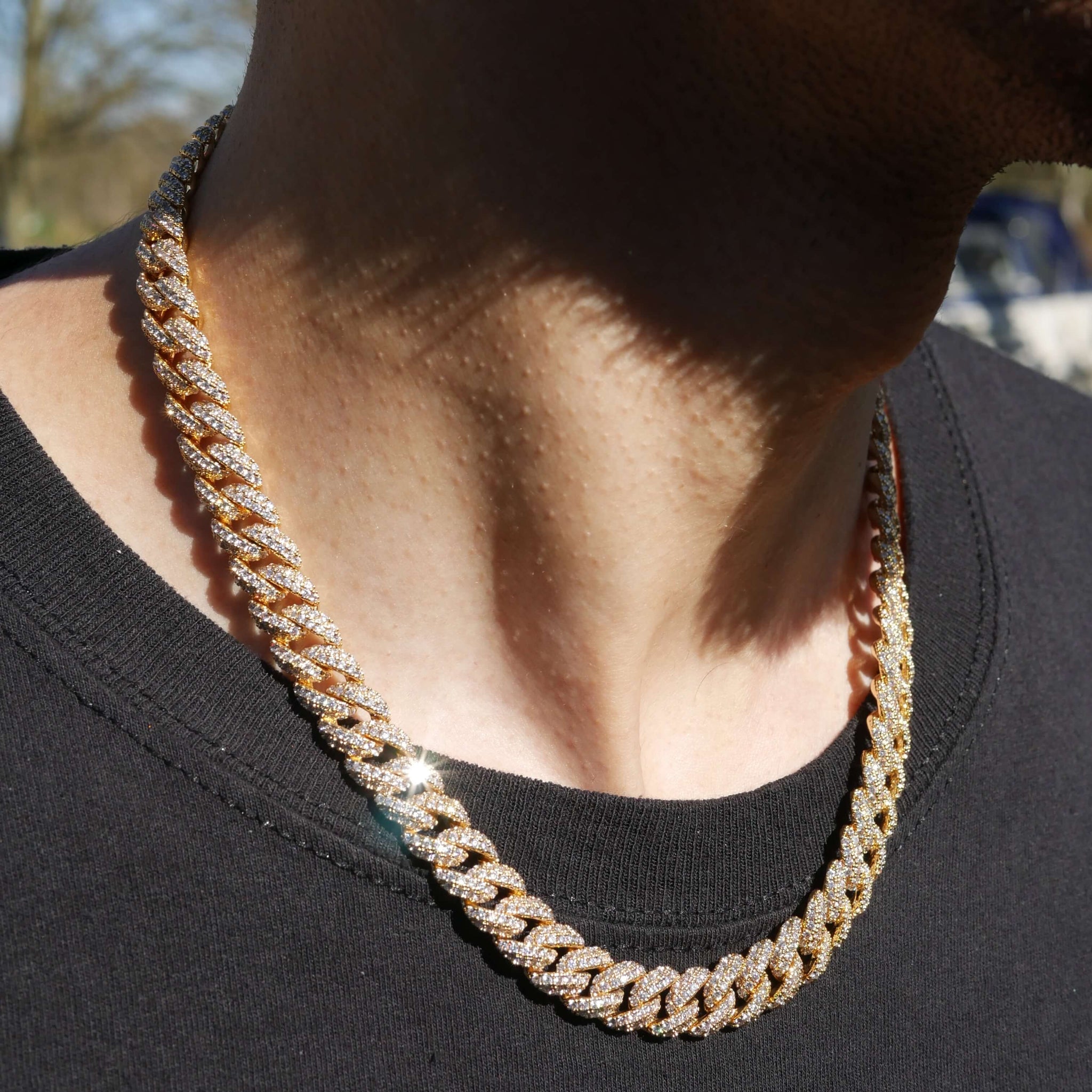 18k cuban link chain diamonds