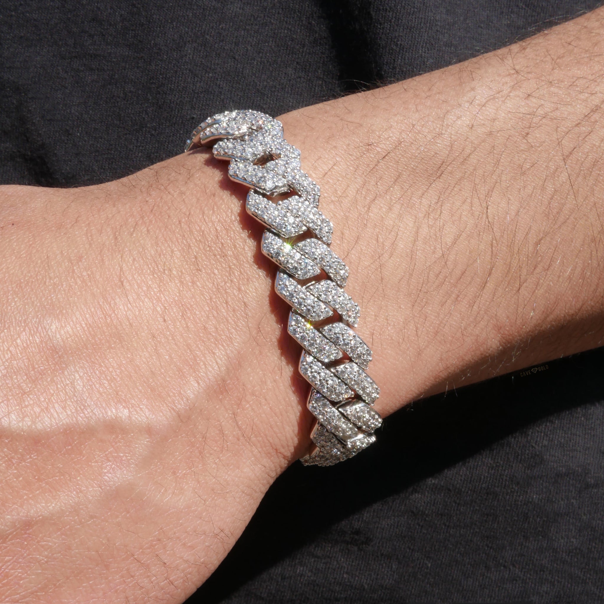 diamond prong cuban bracelet