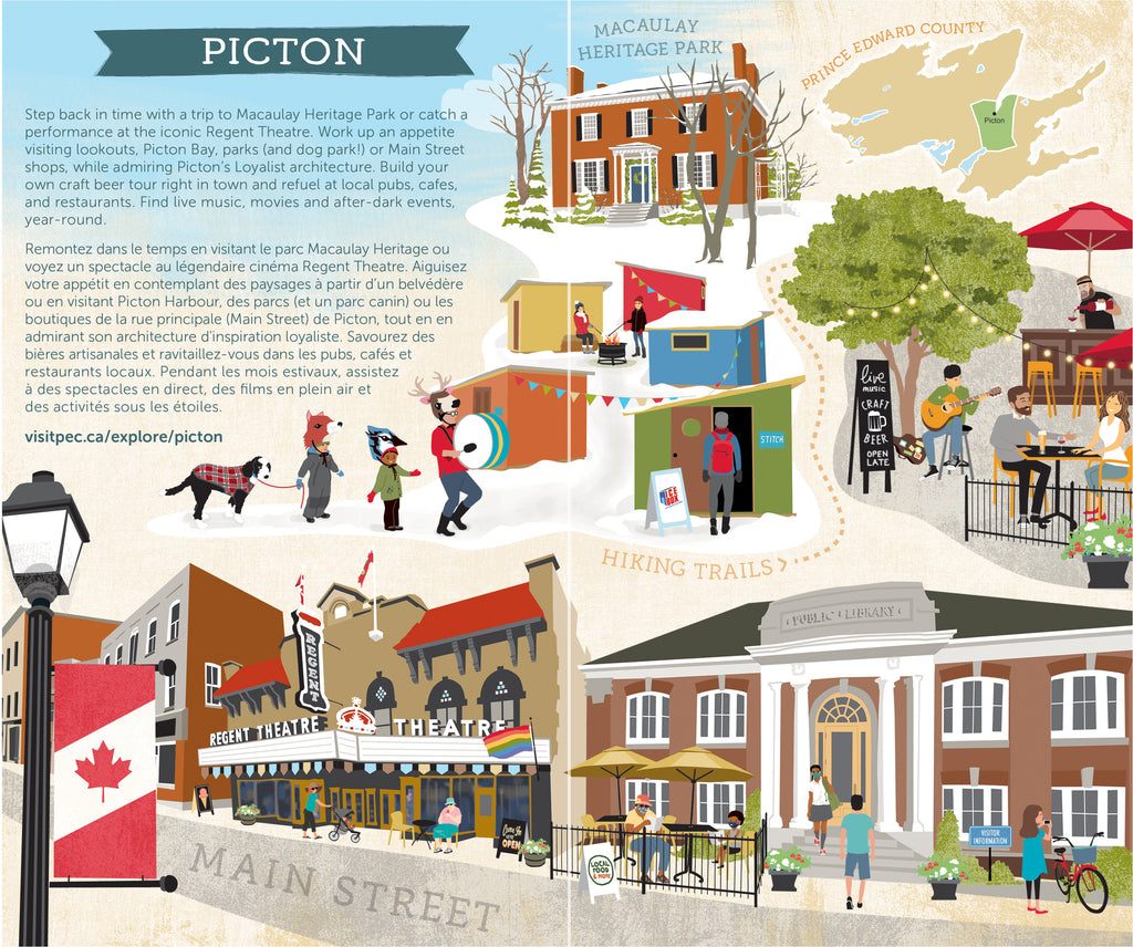 Illustration of Picton Main Street, Ice Box and Macaulay House Museum