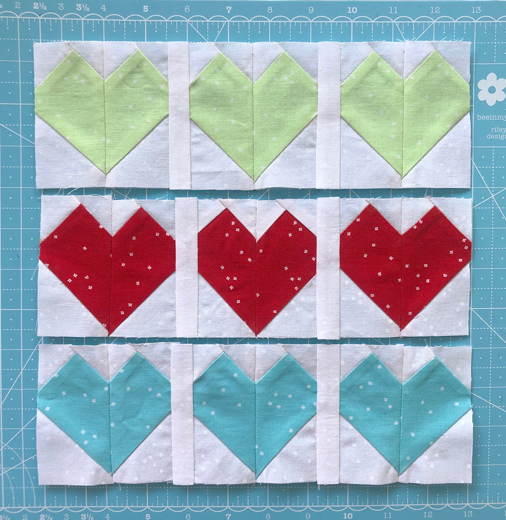 Hearts Mini Quilt with Blossom Basics – Kelly Panacci