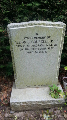 Alison Gourdie's grave