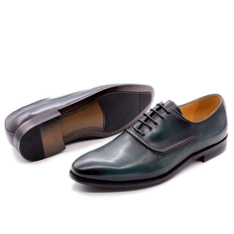 green formal shoes