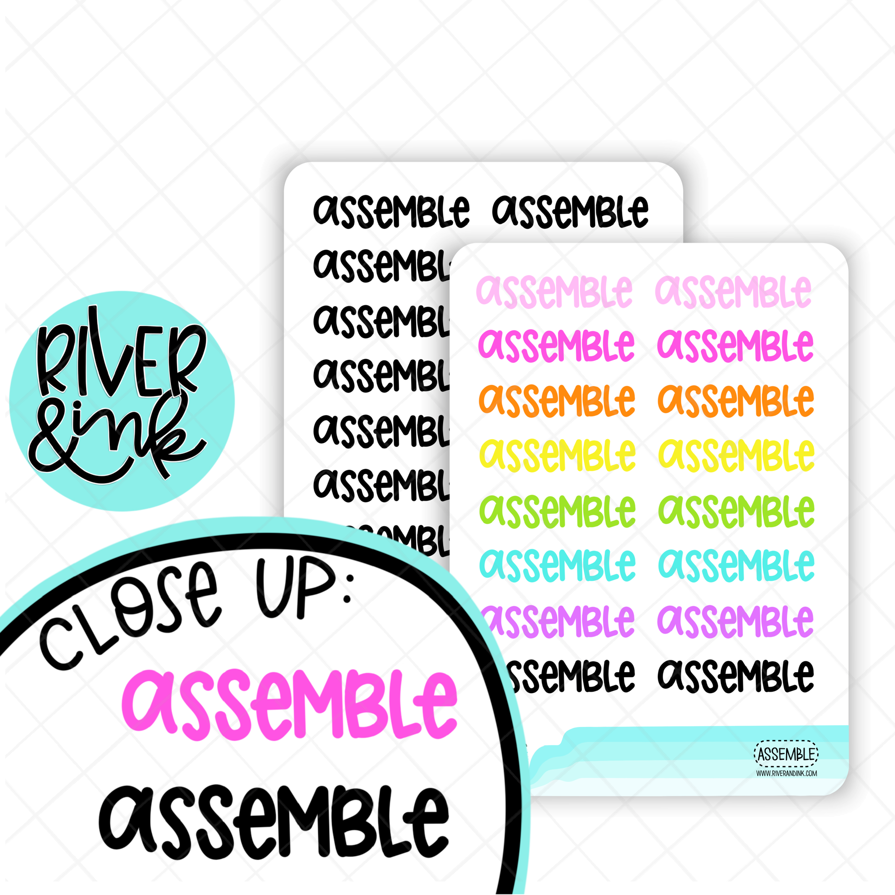 Assemble | Hand Lettered Planner Stickers