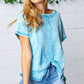 Washed Teal Baby Waffle Short Sleeve Top