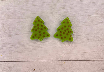 Gold Dotted Christmas Tree Earrings
