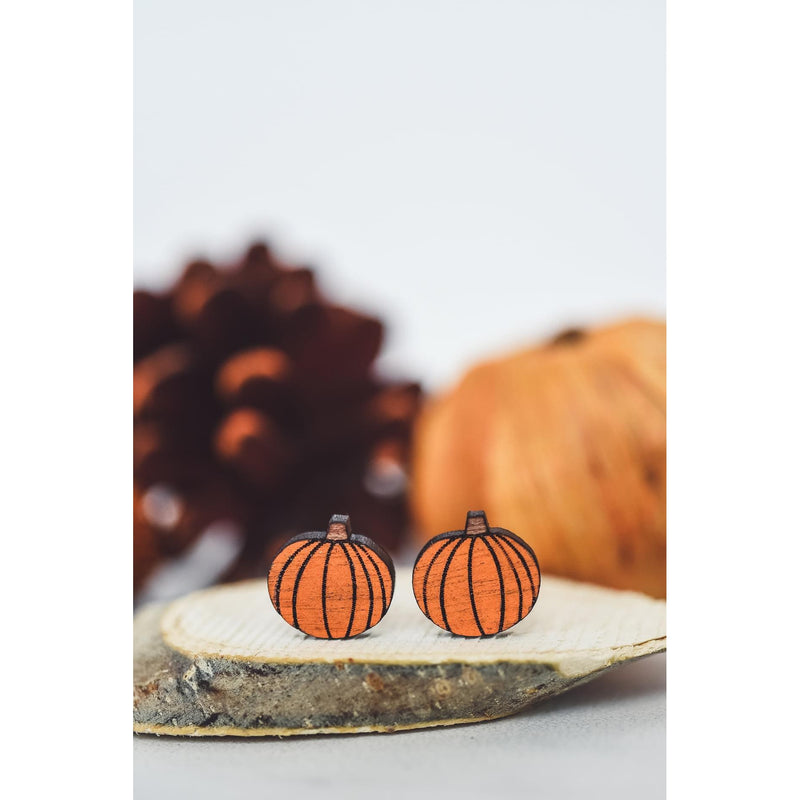 Pumpkin Wood Studs-[option4]-Trendy-Womens-Clothing-Store-Shop-The Beauty Alley Boutique Inc