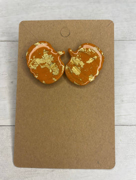 Orange & Gold Pumpkin Earrings