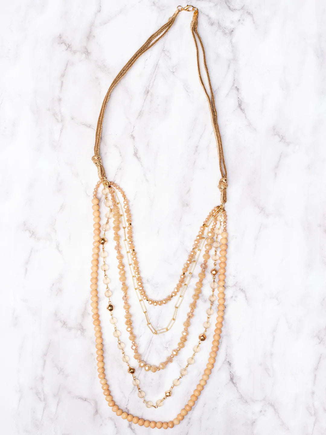 Only In Miami Mixed Beads Layered Necklace