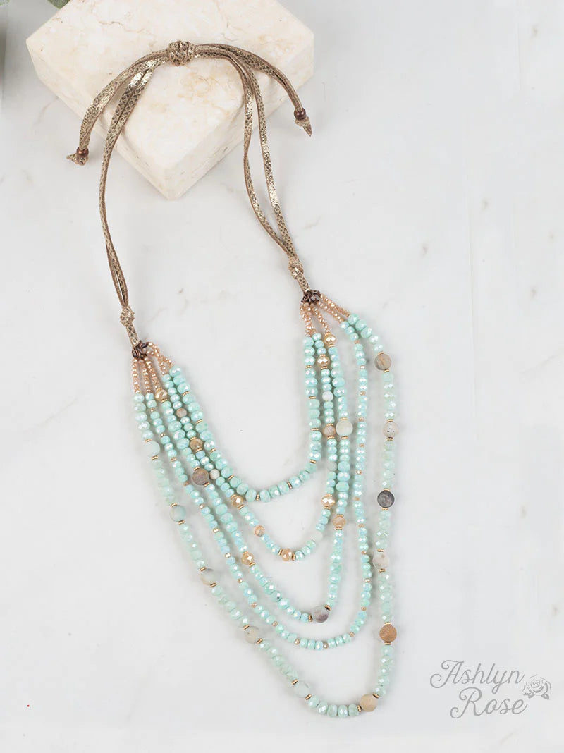 Dressed To Impress Draped Necklace (Mint)