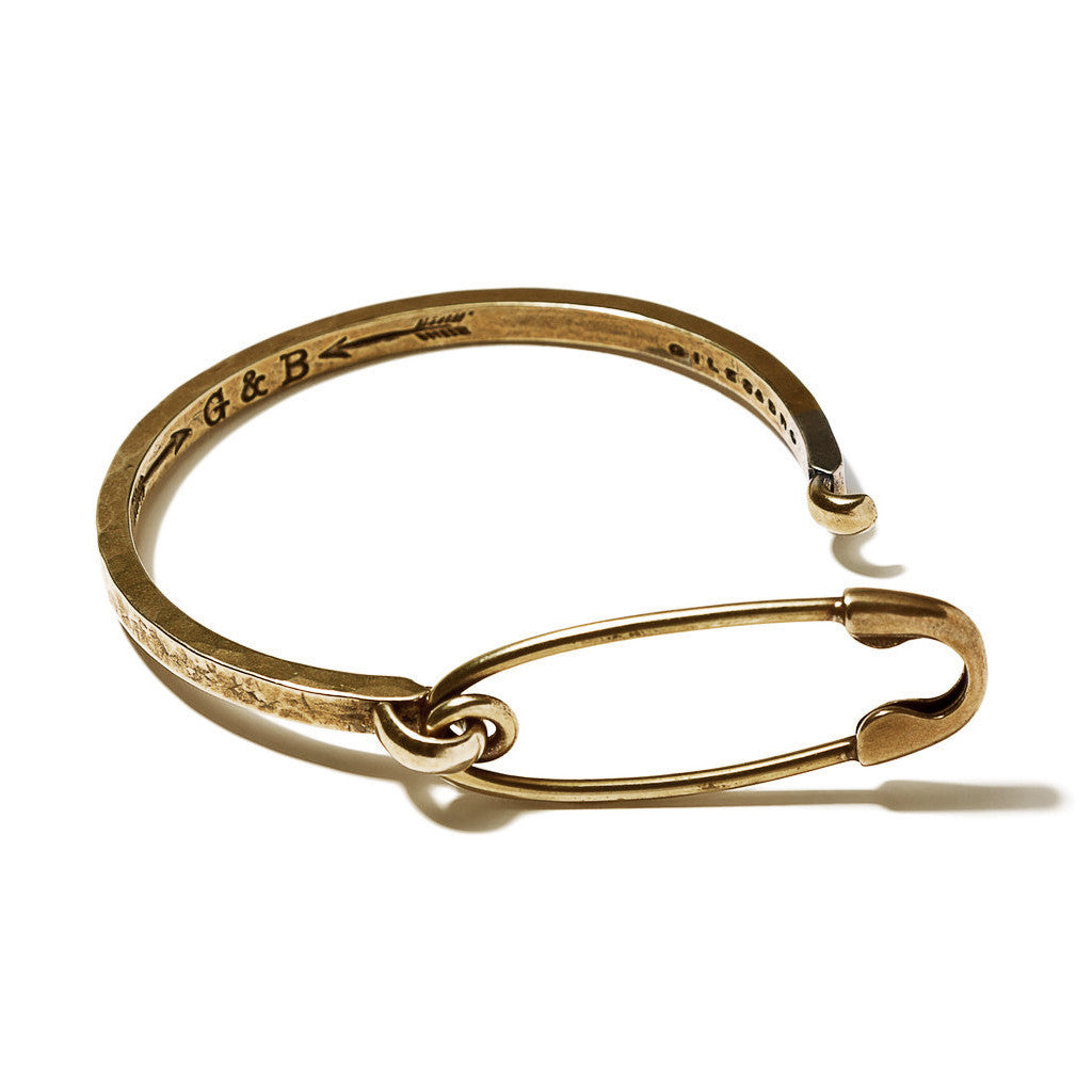 Giles & Brother - Safety Pin ID Cuff Brass