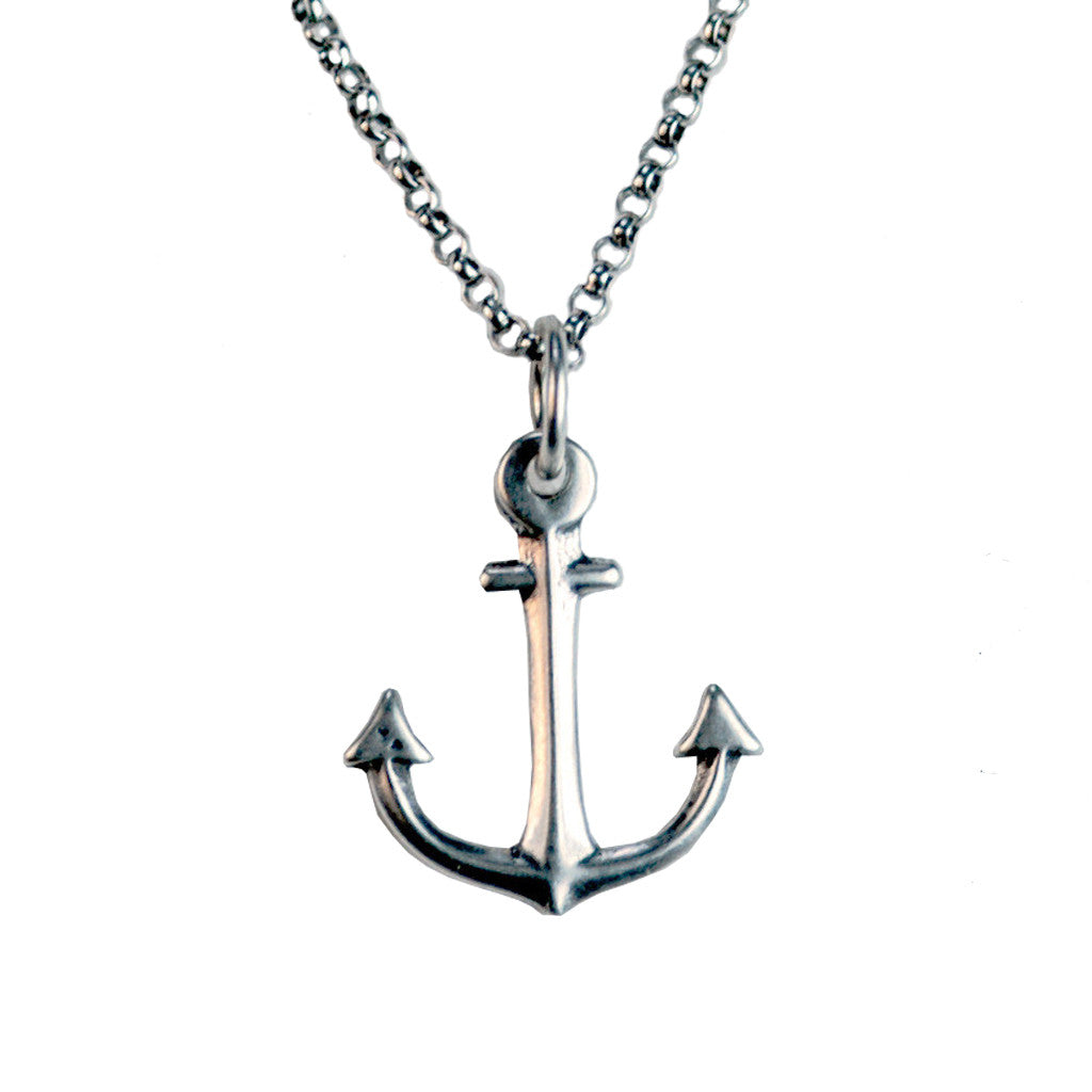 Giles & Brother - Small Sterling Silver Anchor Necklace