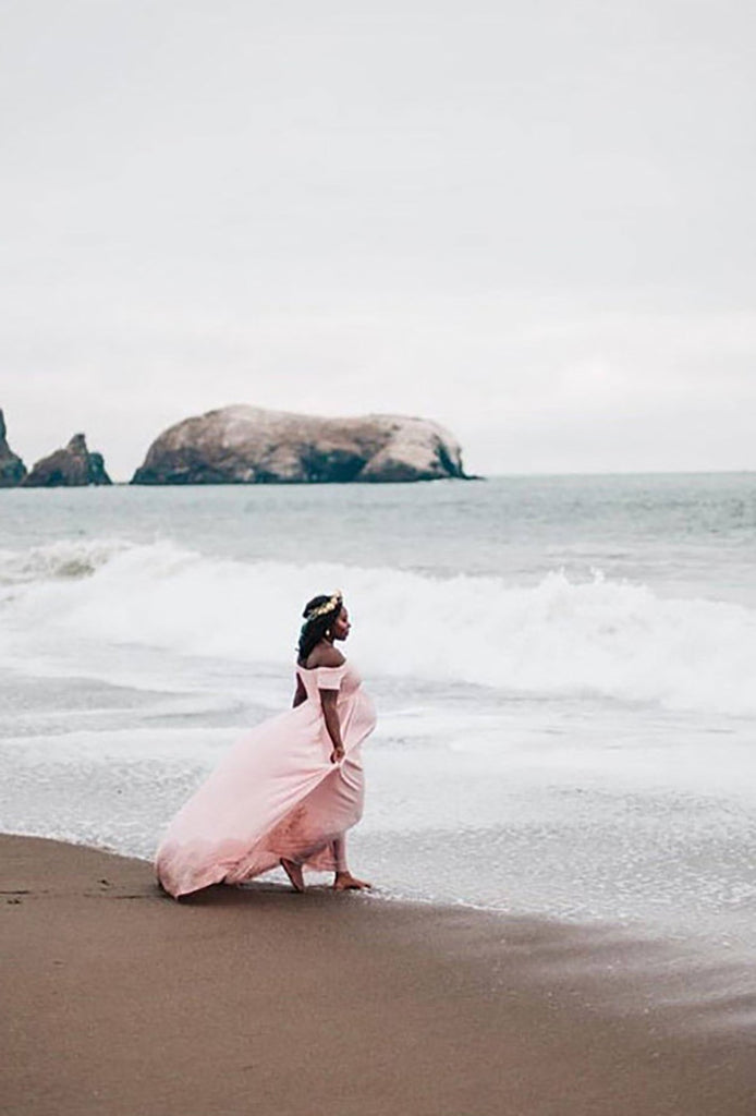 maternity beach photoshoot dress