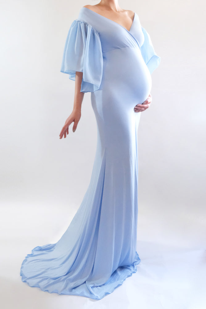 fitted maternity maxi dress