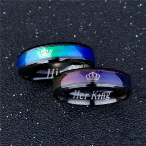 2019 Classic Lovers' Mood Ring for Female Male Her King His Queen Couple Rings Color Change Circlet 1PC Dropshipping SP062
