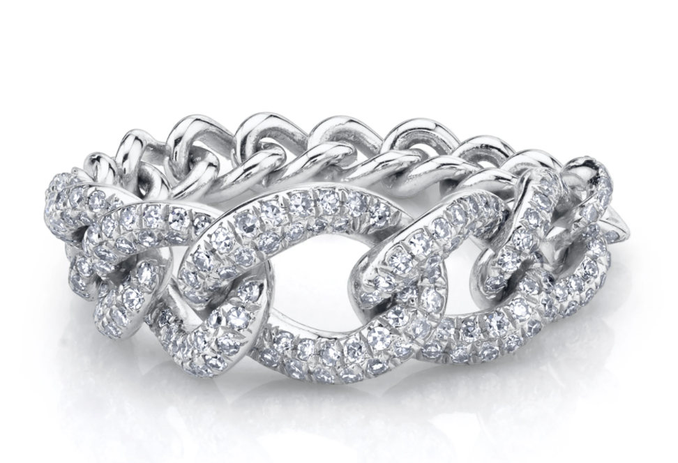 DIAMOND GRADUAL PAVE LINK RING