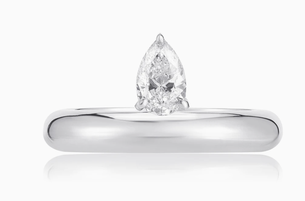 Floating Pear Shape Ring