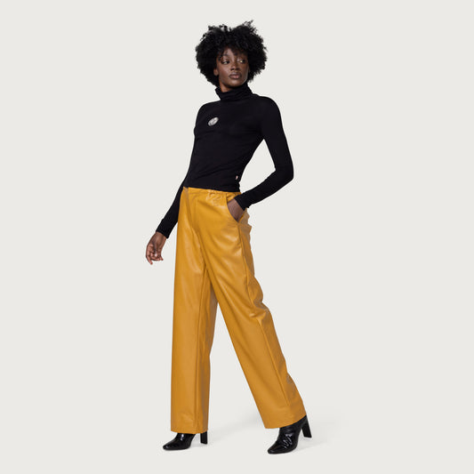 Womens Vegan Leather Pant - Mustard – Honor The Gift
