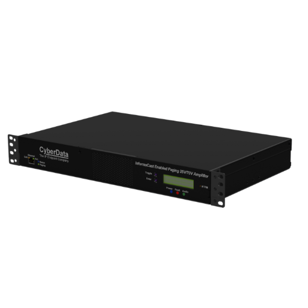 011592 CyberData InformaCast Enabled Paging 25v/70v Amplifier