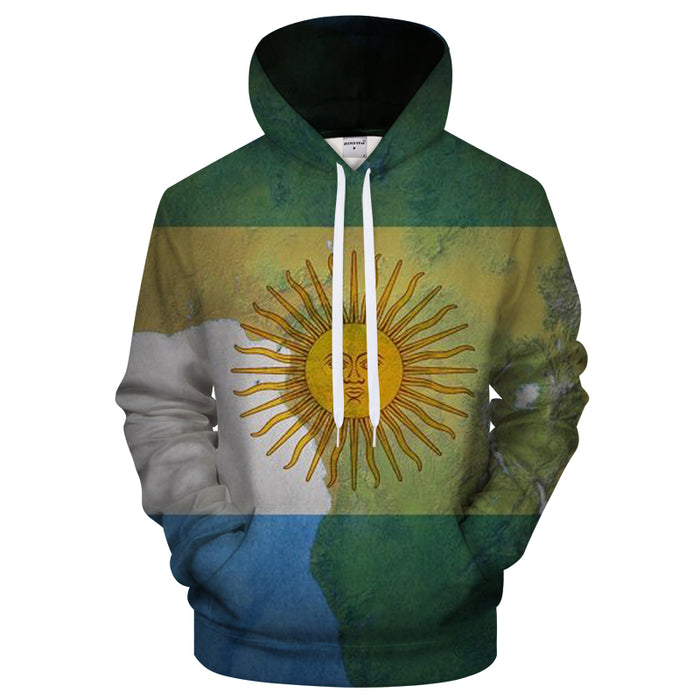 Argentina Map & Flag 3D - Sweatshirt, Hoodie, Pullover