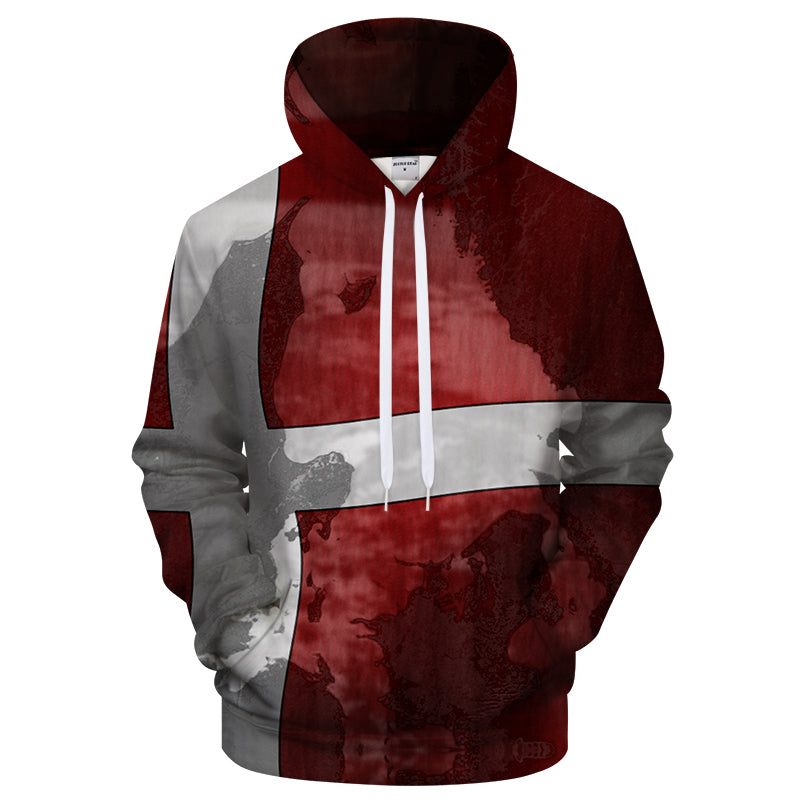 Denmark Flag 3D - Sweatshirt, Hoodie, Pullover — My 3D Hoodie