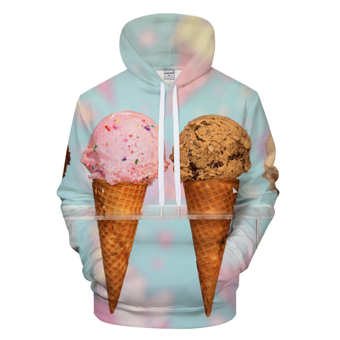 Strawberry & Chocolate Ice Cream 3D - Sweatshirt, Hoodie, Pullover — My ...