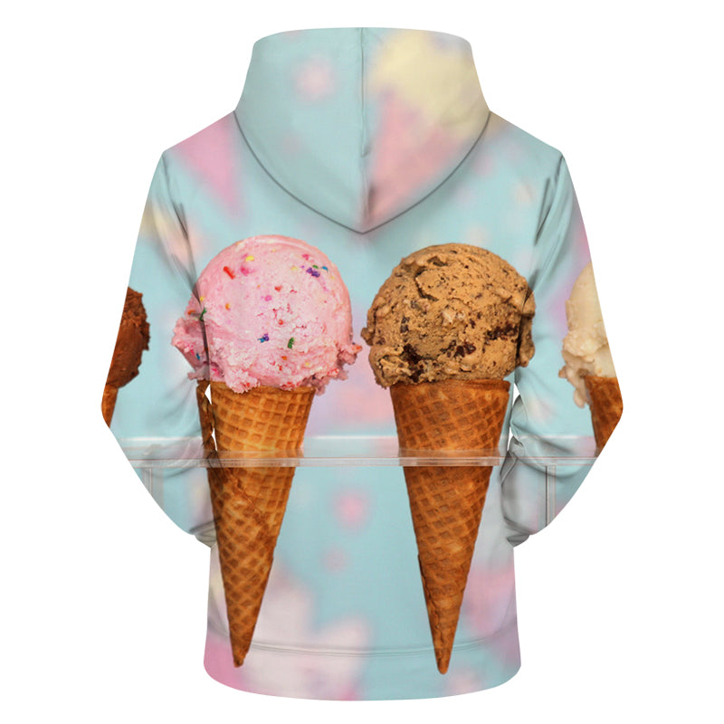 Strawberry & Chocolate Ice Cream 3D - Sweatshirt, Hoodie, Pullover — My ...