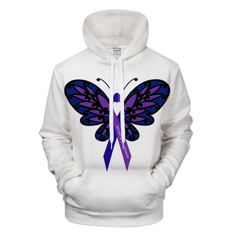 Purple Butterfly 3D - Sweatshirt, Hoodie, Pullover — My 3D Hoodie