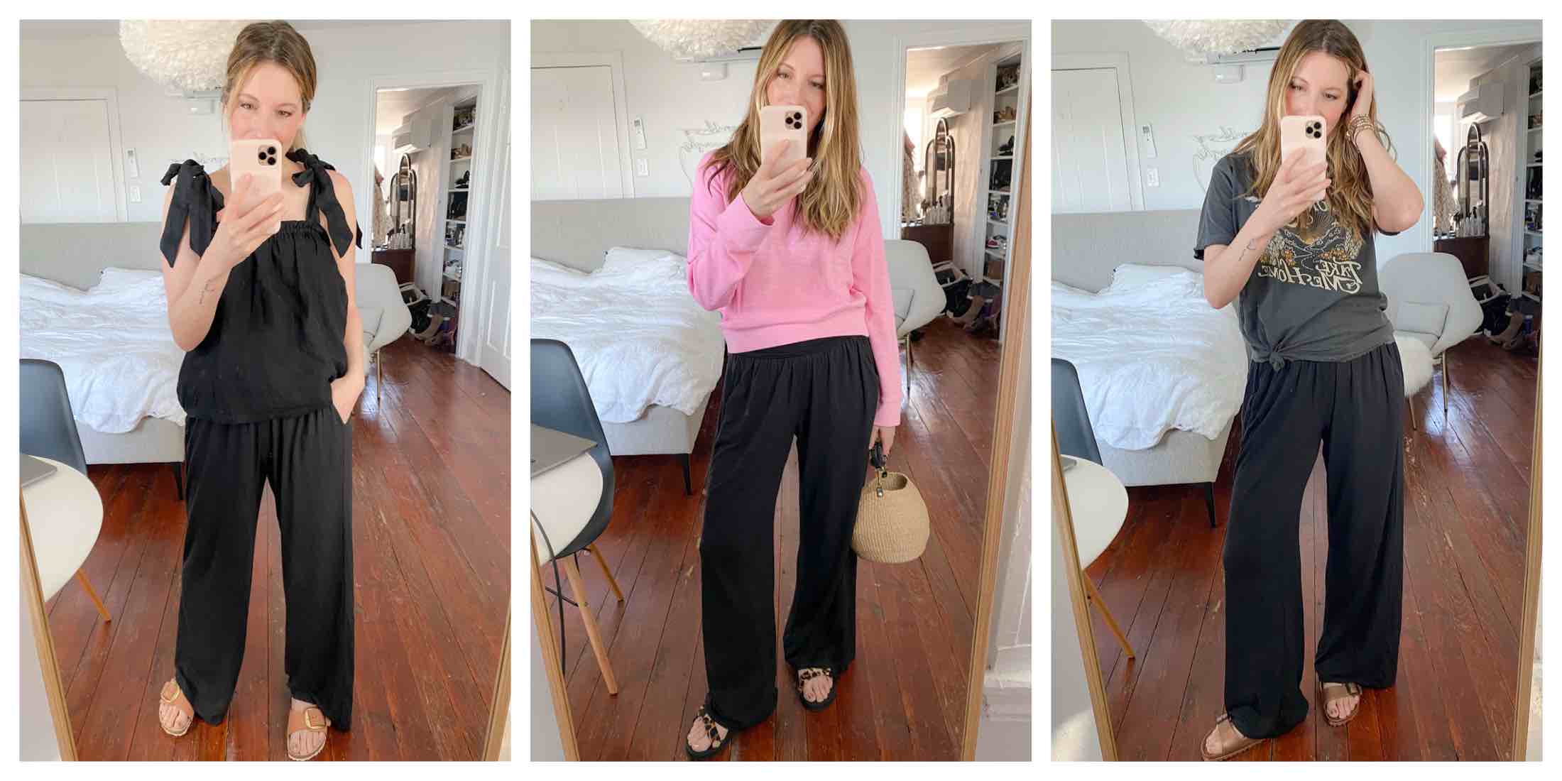 Wide leg sweatpants outfit  Wide leg sweatpants outfit, Effortlessly chic  outfits, Aesthetic clothes