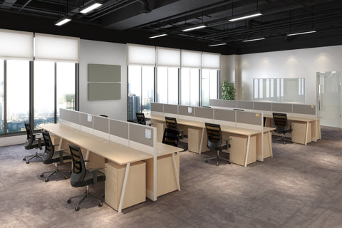 workstations open plan office space collaborative modern cubicles
