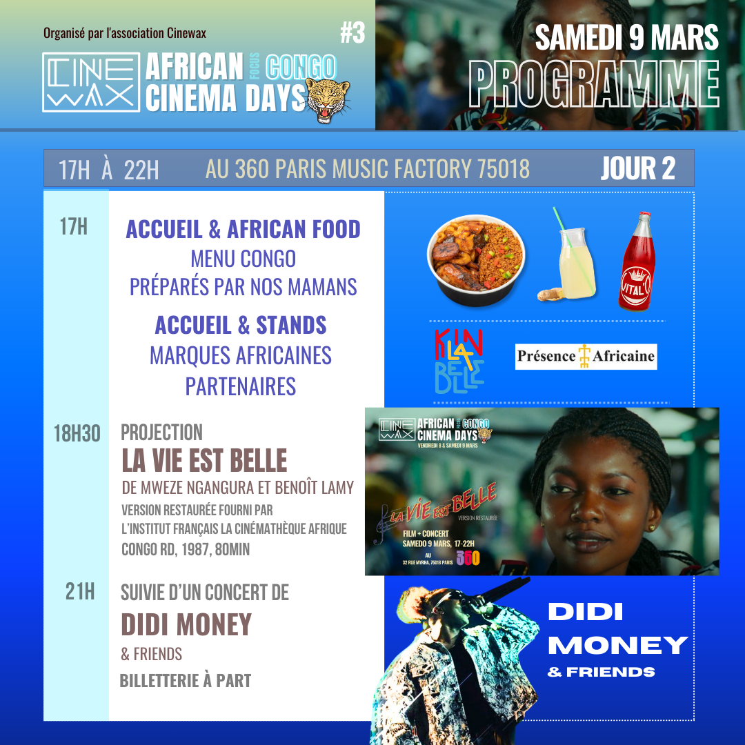 African cinema days congo mars programme samedi cinewax