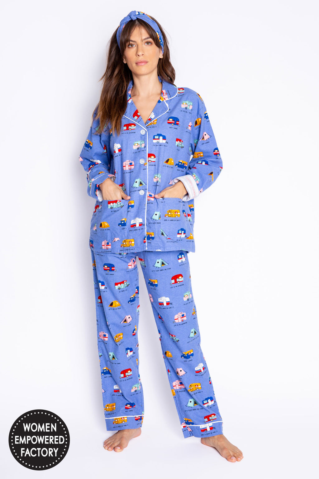 Flannel Ski PJ Set  Dark Denim – smash.house.clothing