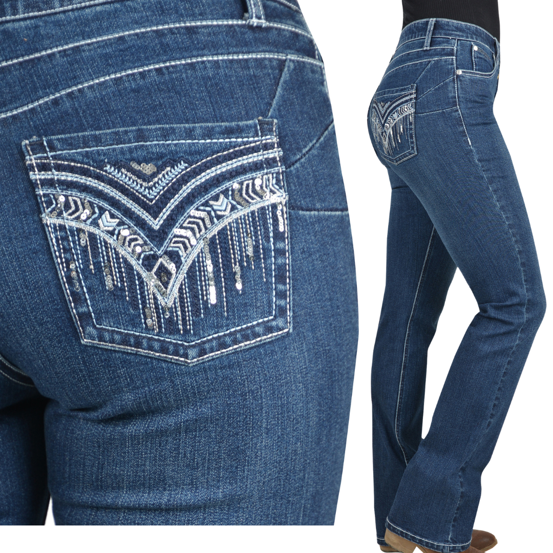 Wrangler Womens Windsong QBaby Booty-Up Jeans Waist-Hi Jeans-34