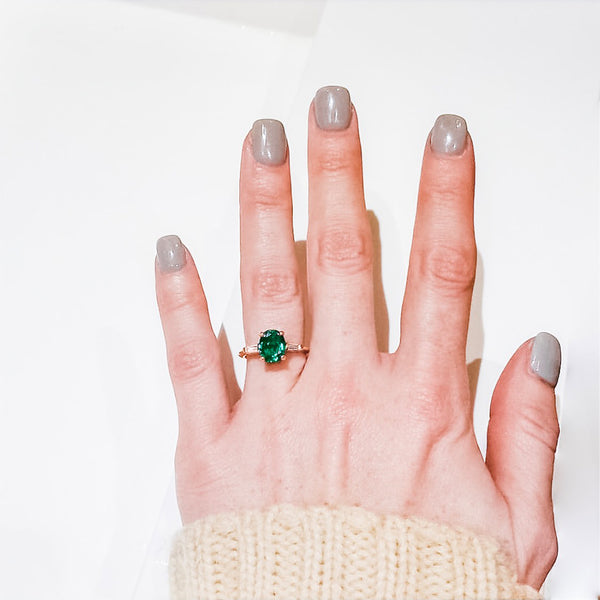 emerald and diamond engagement ring
