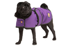 Pug dog coat in purple by Ginger Ted