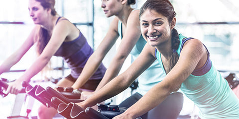 cardio group on exercise bikes