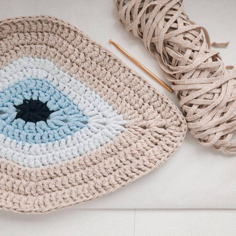 evil eye crochet bag