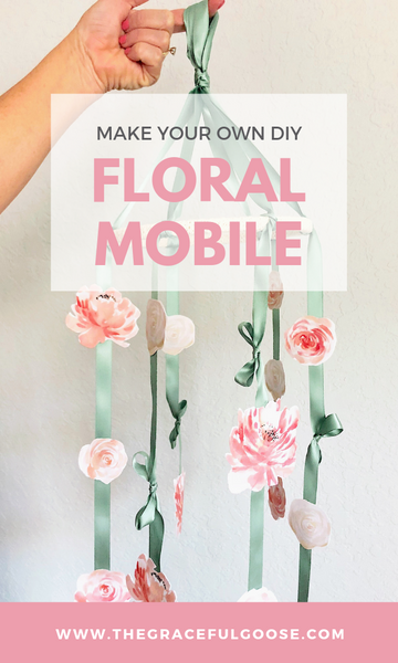 Móvil floral para guardería DIY