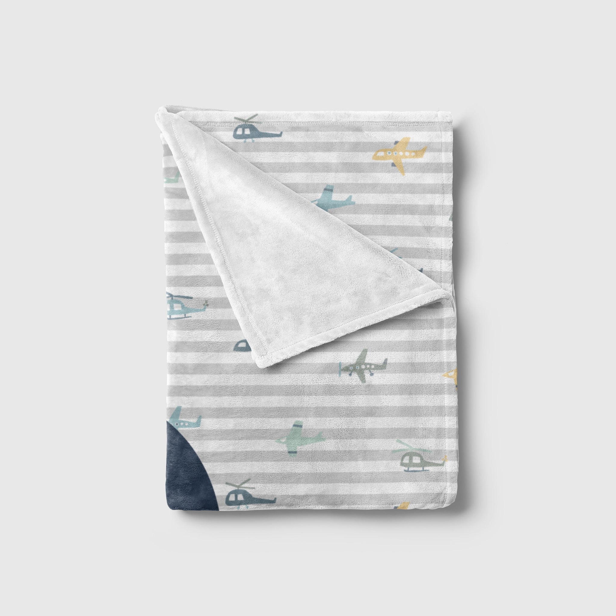 Airplane Print Striped Baby Blanket Personalized Baby Blanket The Graceful Goose